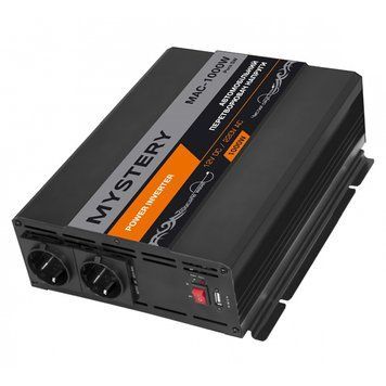 Преобразователь напряжения Mystery MAC-1000W PURE SW 1USB 2-Розетки (прав. синусоид) 109748 фото
