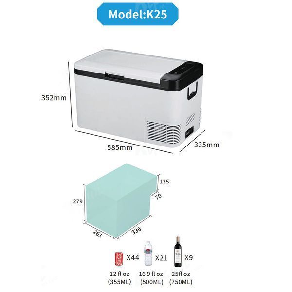 Автомобільний холодильник компресорний Alpicool K25 26л до -20&deg;C DC-AC 12-24-220V (K25LGP) 124139 фото