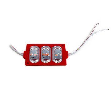 Модуль светодиодный 3 LED (линзы монетки) красный 101339 фото