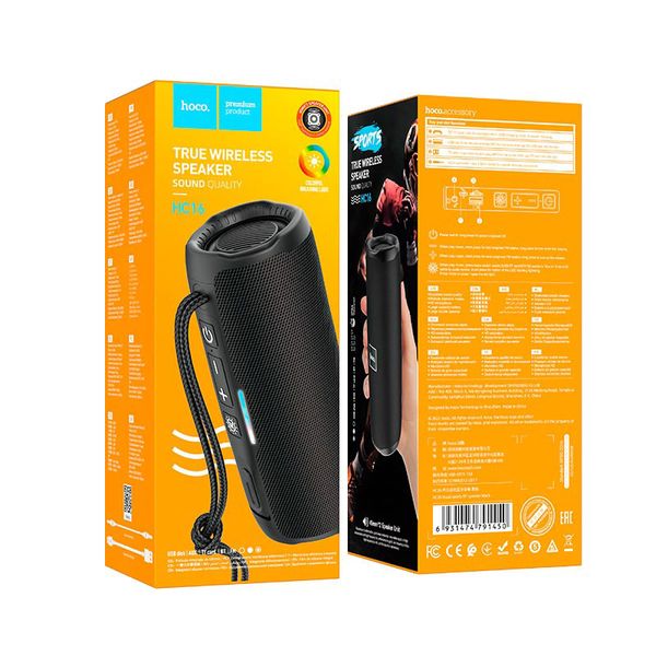 Портативная Bluetooth колонка Hoco HC16 Vocal sports BT speaker IPX4 BT5.3 AUX FM USB TF Black 107611 фото