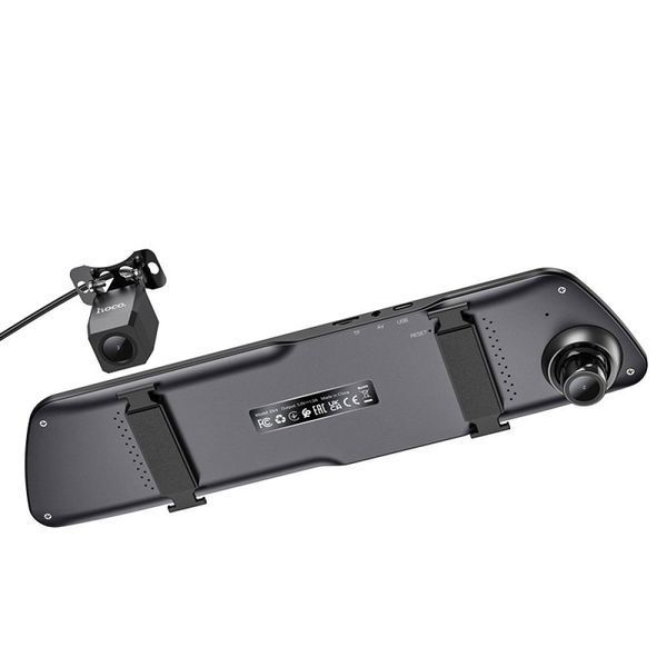 Зеркало видеорегистратор Hoco Driving Recorder (dual-channel) DV4 4.5" 1080P 30fps Black 122089 фото