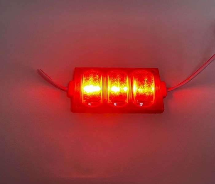 Модуль светодиодный 3 LED (линзы монетки) красный 101339 фото