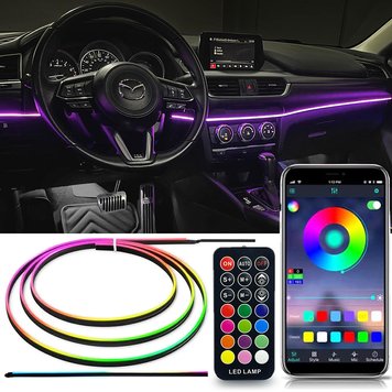 Подсветка торпеды RGB Ambient light Bluetooth 12V 110+25см Remote APP (к-т 2 шт.) 109194 фото