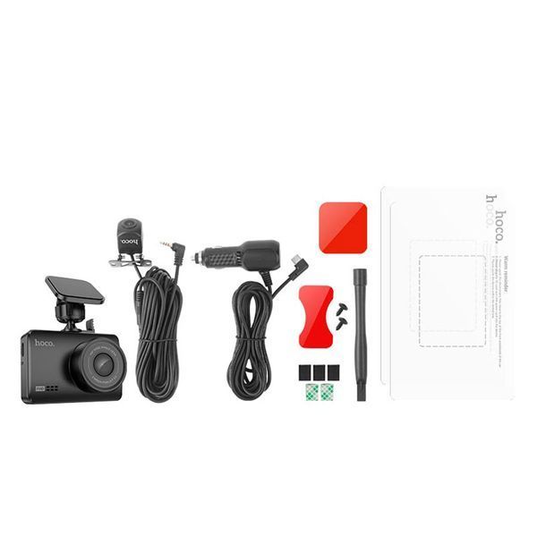 Відеореєстратор Hoco Driving Recorder With Rear Camera DV3 2.45" 1080P/720P 30fps Black 122088 фото