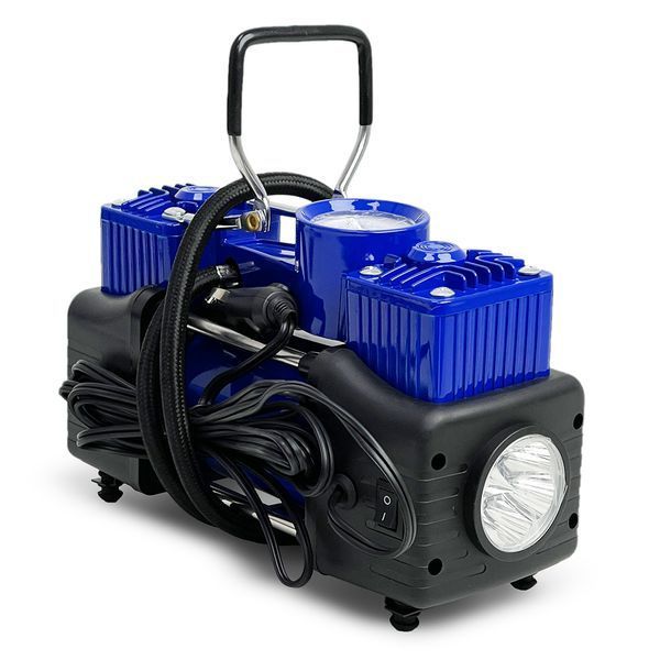 Компрессор ViTOL К-74 R13-R18 15Amp 85л 2 цилиндра шланг 2,5м прикуриватель + переходник (K-74) 123566 фото