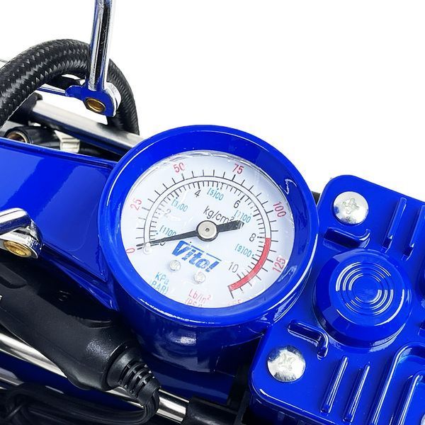 Компрессор ViTOL К-74 R13-R18 15Amp 85л 2 цилиндра шланг 2,5м прикуриватель + переходник (K-74) 123566 фото