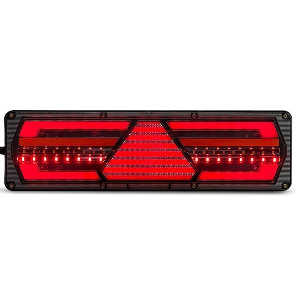 Фонари задние светодиодный DQTL-212 33х13см + бегущий поворот 12V-24V (комплект 2шт.) 124223 фото