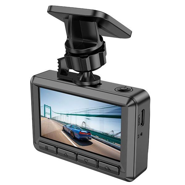 Відеореєстратор Hoco Driving Recorder With Rear Camera DV3 2.45" 1080P/720P 30fps Black 122088 фото