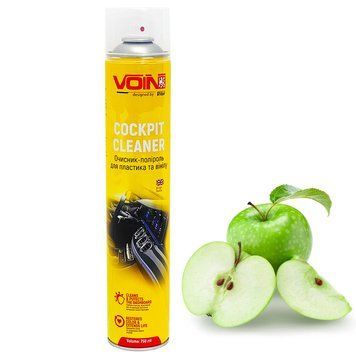Полироль для пластика и винила Voin Cockpit Cleaner - Green Apple 750мл. 107593 фото