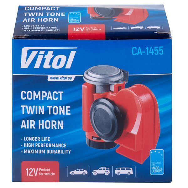 Сигнал пневматический Vitol CA-1455 12V Красный 122803 фото