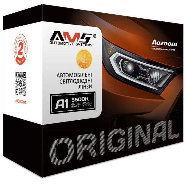 Автомобільні лінзи світлодіодні AMS Original A1 2.5 F-R 54W-63W 12V 5500K (2 шт.) 123336 фото
