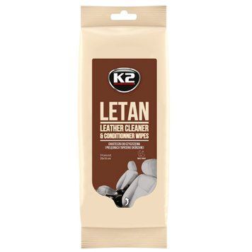 Серветки вологі для очищення шкіряної оббивки K2 Letan Wipes (20х18см) K210 108129 фото