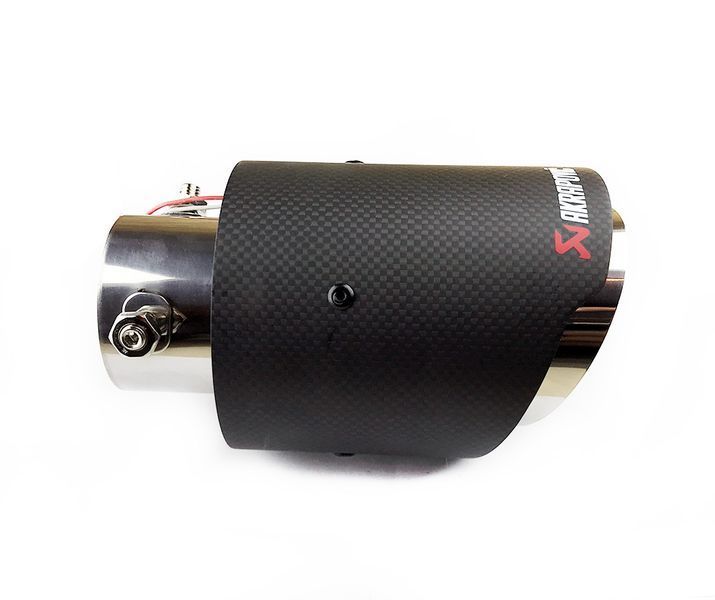 Насадка глушителя Akrapovic J31 LED-RED подсветка (Прямой соединитель) carbon 85853 фото