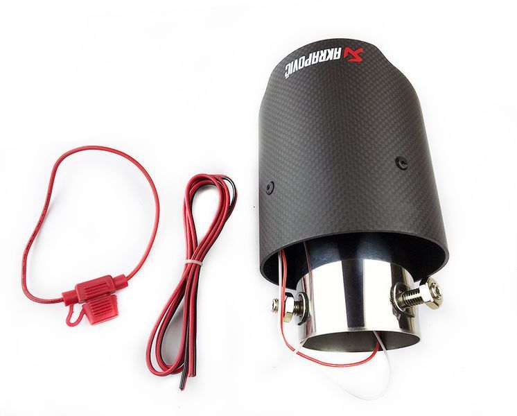 Насадка глушителя Akrapovic J31 LED-RED подсветка (Прямой соединитель) carbon 85853 фото