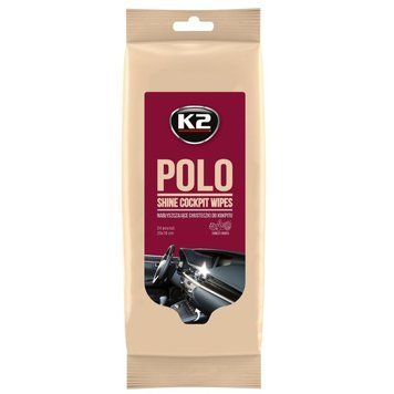 Серветки вологі для очищення панелі приладів і пластику K2 Polo Wipes (20х18см) K420 108127 фото