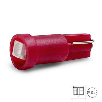 Світлодіодна автолампа Cristal T5 1 LED 3528SMD 12V Червона 1047 фото