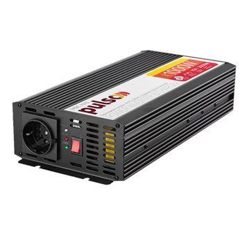 Преобразователь напряжения с зарядным Pulso IMBC-1010 12V-220V 1000W 10A 1-Розетка (мод. синусоид) 111081 фото
