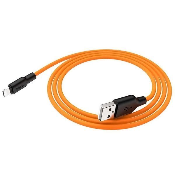 Кабель HOCO X21 Plus USB - Lightning 1m Silicone Orange 108938 фото
