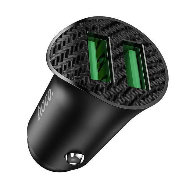 Автомобильное зарядное Hoco Z39 Farsighted dual port QC3.0 car charger 2USB, QC3.0, 3A 18W (735027) 105190 фото