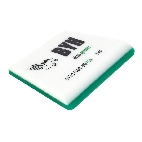Ракель професійний BYH Duo Green PO75A-клас жорсткості (різні кути 30&deg;/45&deg;/90&deg;) 7х10см 122997 фото