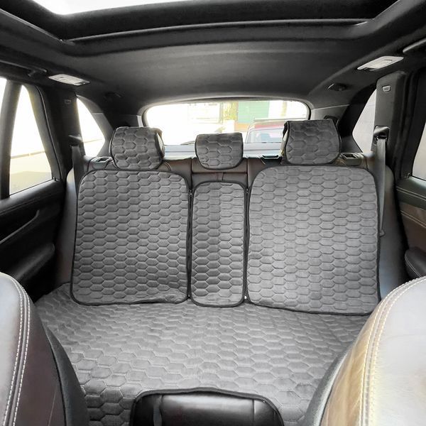 Накидки на сиденья задние Алькантара Audi RS серые 121725 фото