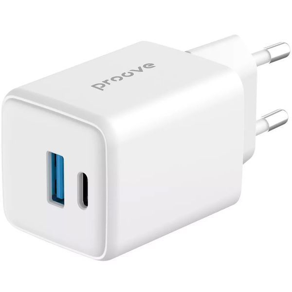 Мережевий зарядний пристрій Proove Pocket GaN 30W Type-C + USB White 124660 фото