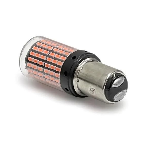 Світлодіодна автолампа P21/5W BAY15D 144 SMD 12V Червона 108584 фото