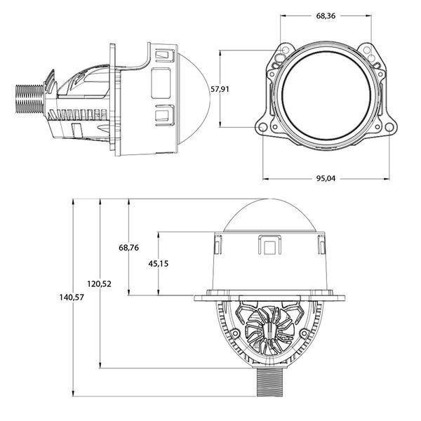 Лінзи світлодіодні Cyclon LED BL 3.0" I2 MAX 55/63W 5500К 9-16V (2 шт.) 124316 фото