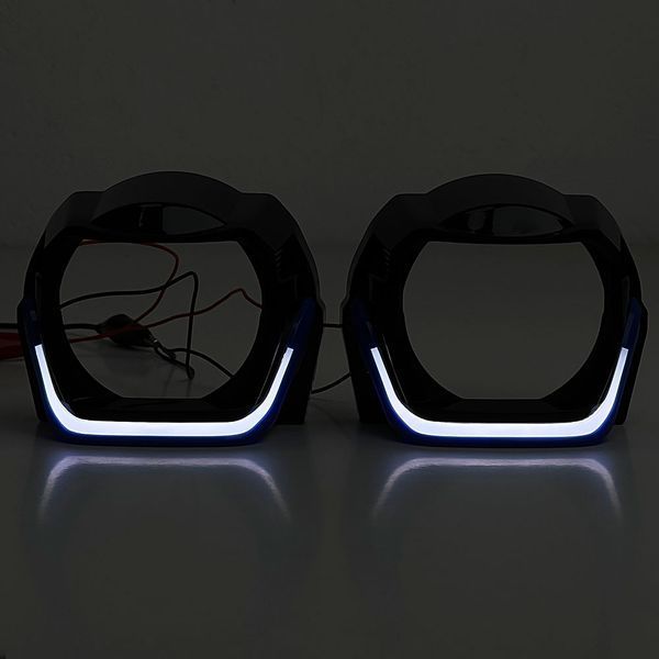 Маски Guarand під лінзи 3,0" Angel Eyes BMW Sport White DRL (Blue Stripe) Чорні Уцінка!!! 124297 фото
