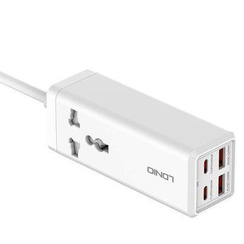 Подовжувач мережевий Ldnio SC1418 2USB 2Type-C 1Sockets QC-PD 65W-10A 2m EU Plug White 107613 фото