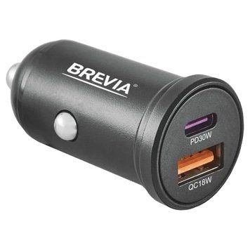 Автомобільний зарядний Brevia ePower DualCharge 48W Type-C+USB (46348CAB) Black 124668 фото