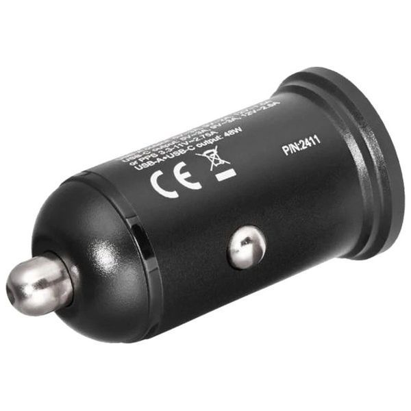 Автомобільний зарядний Brevia ePower DualCharge 48W Type-C+USB (46348CAB) Black 124668 фото