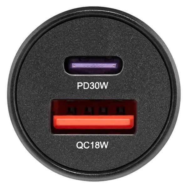 Автомобільний зарядний Brevia ePower DualCharge 48W Type-C+USB (46348CAB) Black 124668 фото