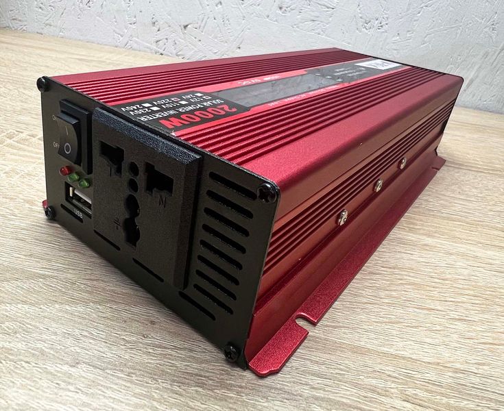 Преобразователь напряжения инвертор 2000W 12V-220V V-Tek USB с LCD дисплеем 105308 фото