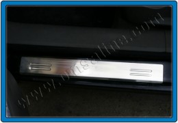 Накладки на пороги Peugeot 207 2006-2012 (2 шт. нерж.) Omsa