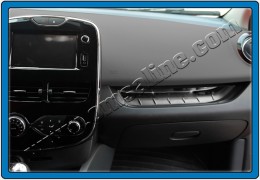 Накладка на переднюю консоль Renault Clio IV HB 5D 2012- (нерж.) - над бардачком