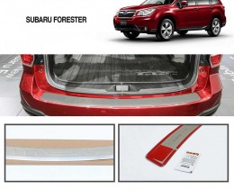 Накладка на задний бампер Subaru Forester 2013- (нерж.) Матированный Omsa