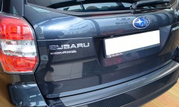 Накладка на бампер с загибом Subaru Forester IV 2013-2018 NataNiko Premium