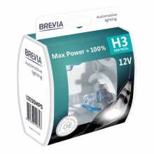 Автолампы Brevia H3 55w Max Power +100% 2шт 12030MPS