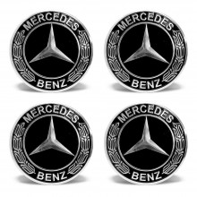 Наклейки на диски 3D Mercedes Benz 55мм 4шт Realux черные