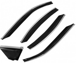 Дефлекторы окон, ветровики Chevrolet Trialblazer 2012 хром молдинг Cobra Tuning