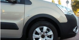 Накладки на арки Peugeot Partner 2008- (4 шт. ABS) Черные