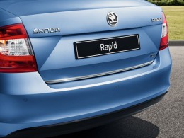 Нижняя кромка багажника Skoda Rapid 2012- (нерж.) Carmos
