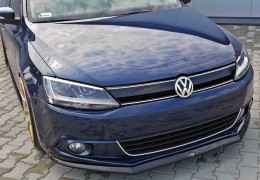 Накладки на передний бампер Volkswagen Jetta VI 2011-2014 (нерж.) Улыбка Carmos