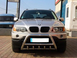 Передняя защита кенгурятник BMW X5 E53 (2000-2007) с перемычкой и зубьями (WT-003 d60)