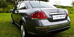 Накладка на задний бампер Fiat Linea 2012- (3 шт., нерж.) Omsa
