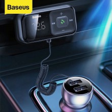   FM- Baseus Wireless MP3 Car Charger T typed S-16 2USB 3.1A (CCTM-E01) Black