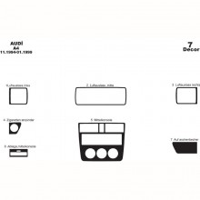 Декоративные накладки на панель Audi A4 (B5) 1994-1999 (к-т 7 шт.) Темное дерево Meric