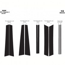 Декоративные накладки на дверные карты BMW X5 (E53) 1999-2006 (к-т 10 шт.) Темное дерево Meric