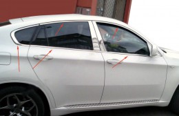 Полный комплект окантовки стекол BMW X6 (E71) 2008-2014 (10 шт, нерж.) Carmos